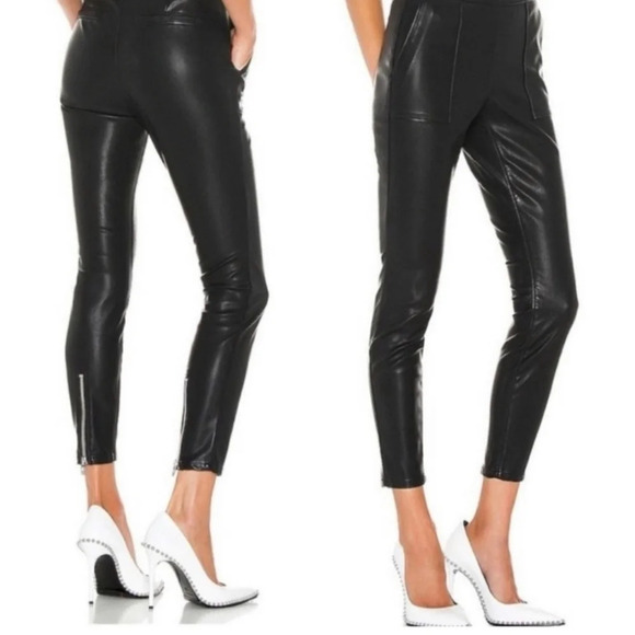 NWT BlankNYC The Bond Black Faux Leather Pants 26 - Picture 1 of 8
